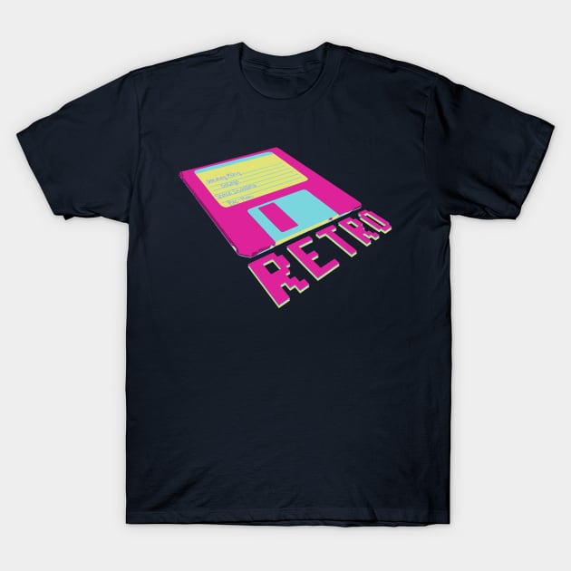 Retro Gaming Floppy Disk T-Shirt by Nerd_art